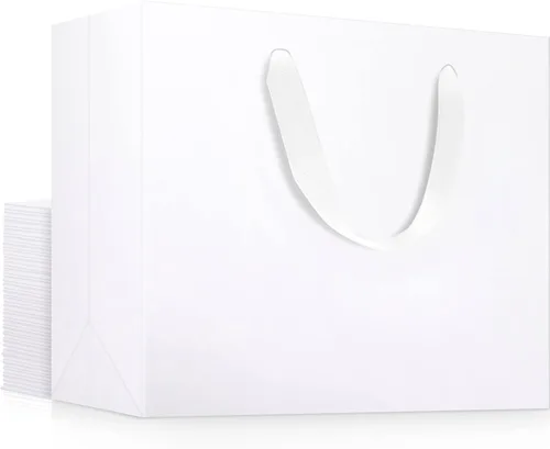 Miniatura 60 de EUSOAR Bolsas de regalo grandes negras, paquete de 12 bolsas de papel de compras de 16 x 6 x 12 pulgadas con asas, bolsa de mercancía de papel kraft
