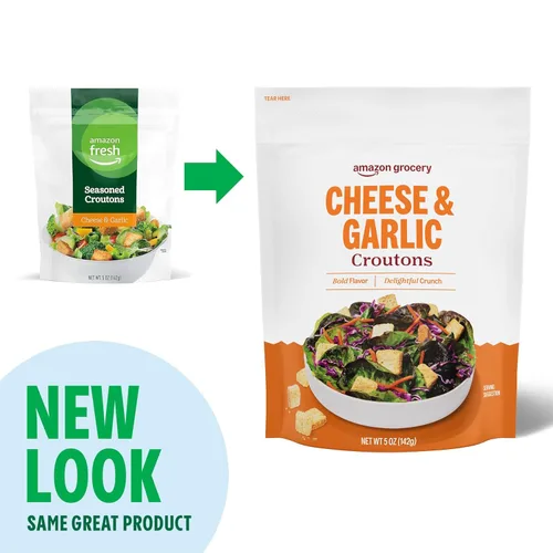 Miniatura 4 de Amazon Grocery, Crutones de queso y ajo, 5 onzas