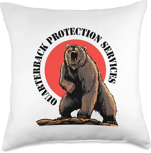 Miniatura 4 de Bear 3-Point Stance QB Protection Services Offensive Lineman Throw Pillow