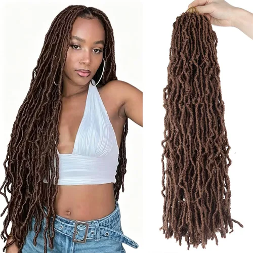LMZIM 7 paquetes de cabello sintético de ganchillo preanudado de 26 pulgadas, trenzas de ganchillo suaves de diosa para mujeres negras, extensiones