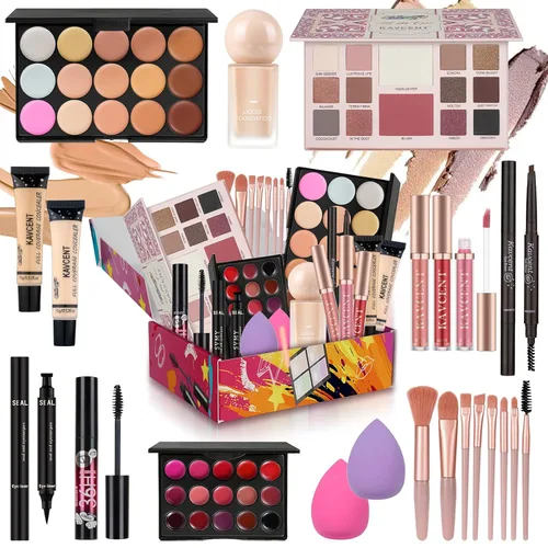 Miniatura 10 de Juego de maquillaje Kit de maquillaje para mujeres Kit completo Juego de maquillaje para adolescentes y mujeres Paleta de sombras de ojos Brillo