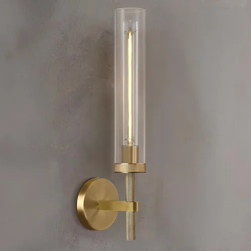Miniatura 11 de Apliques de pared modernos en negro con cableado integrado, aplique de pared de 21'' con textura estriada para baño, aplique de pared