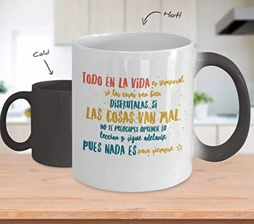 Miniatura 2 de Taza Cafe VIDA Vaso, taza de café divertidas, tazas personalizadas, taza de café inspiradoras, taza con mensajes positivos.