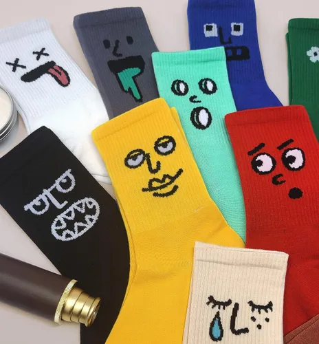 Miniatura 2 de Meloday 10 PACK Crazy Funny Emotion Crew Socks Soft Cotton - 10 different fun designs and color per pack
