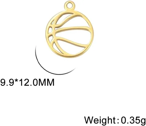 Miniatura 2 de kkjoy 5 dijes de bola deportiva de acero inoxidable para hacer joyas y manualidades, varios dijes, suministros de manualidades, accesorios