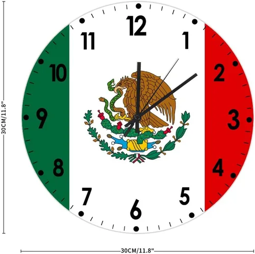 Miniatura 776 de Cheyan Reloj de pared con bandera de Canadá de 12 pulgadas, silencioso, sin tictac, de PVC, funciona con pilas, reloj redondo decorativo, regalo