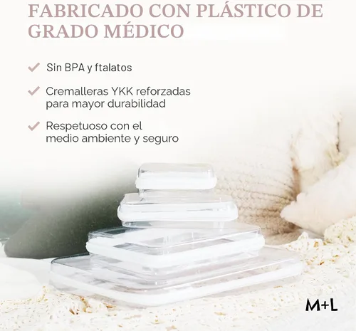 Miniatura 4 de Maple & Lark Bliss Bins - Estuche rígido transparente con cremallera para almacenamiento - Estuche de lápices de plástico transparente de grado