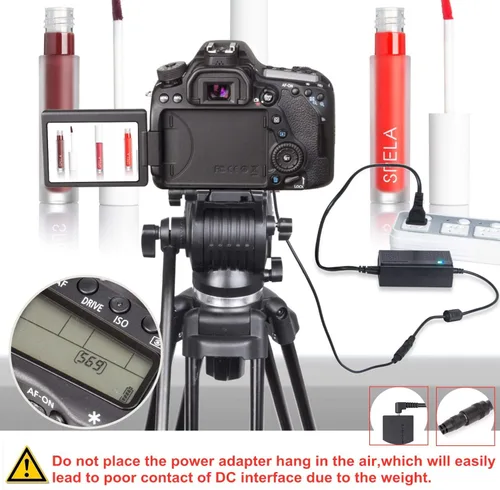 Miniatura 5 de Kimaru Batería ficticia LP-E12 ACK-E12 Adaptador de corriente de CA DR-E12 Kit de acoplador de CC para cámaras Canon EOS M50 Mark II, M50, M200