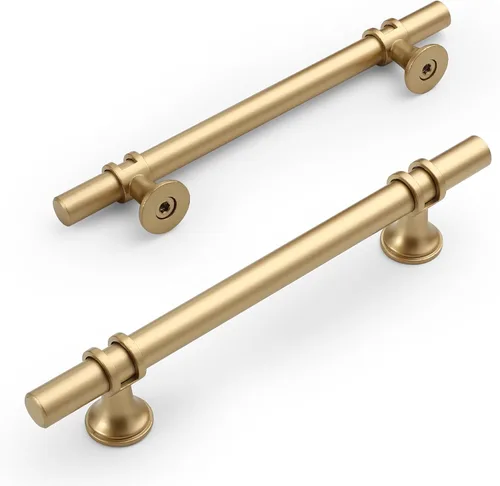 Miniatura 12 de Amerdeco ZH0050 - Paquete de 10 pomos de bronce champán para gabinetes, barra en T de 2 pulgadas, manijas de gabinete de cocina, manijas