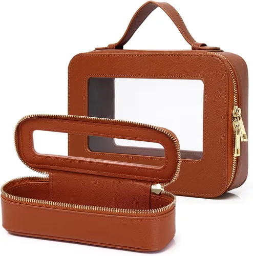 Miniatura 11 de Pinkmik Pequeña bolsa de maquillaje, mini estuche transparente para maquillaje y neceser con cremallera, organizador de bolsos para mujer