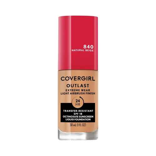 Miniatura 10 de Covergirl Outlast Extreme Wear Base líquida 3 en 1 de cobertura completa, protector solar SPF 18, beige pulido, 1 onza líquida