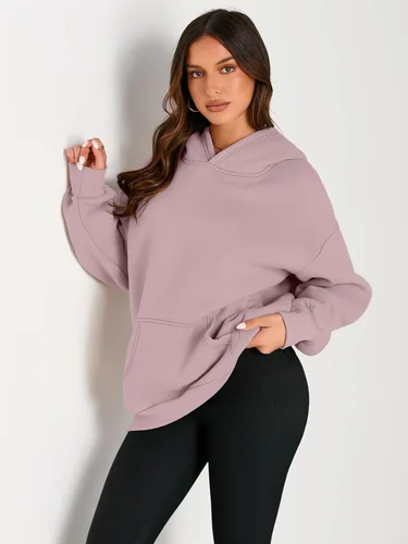 Miniatura 2 de EFAN - Sudadera con capucha para mujer - Sudadera de vellón sobredimensionada con mangas largas para otoño e invierno, ropa de moda inspirada