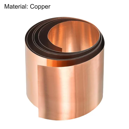 Miniatura 3 de uxcell Rollo de hoja de cobre, placa 3,280.8 ft m x 180.4 ft m x 0.2 ft m de la hoja del metal