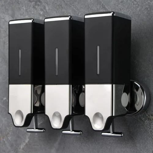 Miniatura 8 de Dispensador de jabón montado en la pared, dispensador de ducha, cabezal de prensado manual, dispensador de champú líquido y jabón para baño, cocina