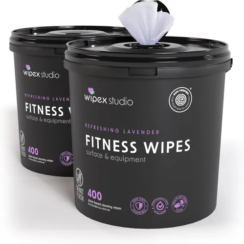 Miniatura 11 de Wipex Toallitas de gimnasio para paquete de equipos, verificado por EWG, obtén 800 toallitas con (1) cubo de lavanda y (1) rollo de recarga a base