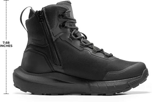 Miniatura 8 de NORTIV 8 Suela acolchada táctica ligera para hombre, para el trabajo, todo el día, cremallera lateral, motocicleta, combate, militar, bota