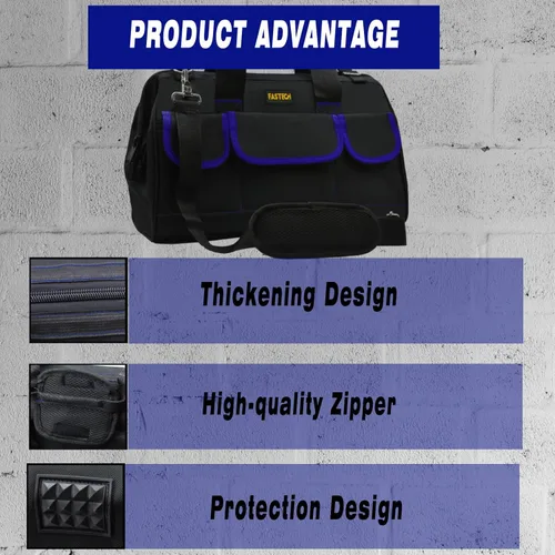 Miniatura 3 de FASTECH Bolsa de herramientas de 20 pulgadas, bolsa de herramientas grande, impermeable, kit de herramientas de boca ancha, organizador de bolsa