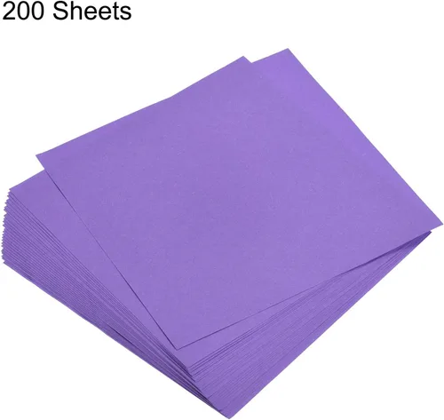 Miniatura 3 de MECCANIXITY 200 hojas de papel de origami de doble cara de 6 x 6 pulgadas (5.9 x 5.9 in), color morado oscuro, hoja cuadrada para proyectos