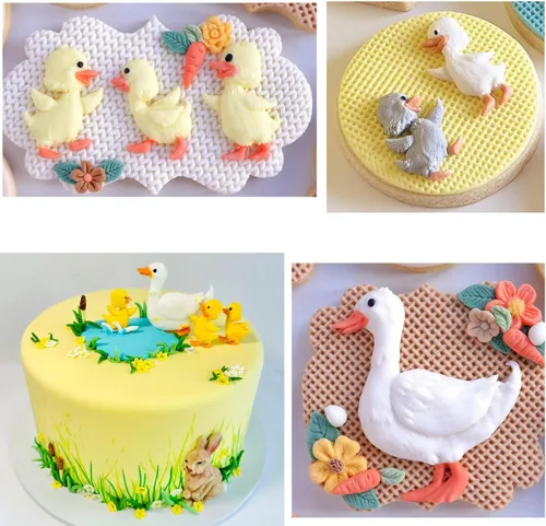 Miniatura 3 de Moldes de silicona para madre y bebé, molde de fondant de pato para decoración de tartas de temática de granja, decoración de cupcakes, caramelo
