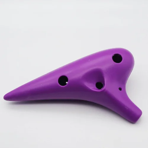 Miniatura 2 de Aestivate Instrumento Ocarina de plástico Ocarina 12 Agujero Alto C Instrumento Ocarina de 12 Agujeros Instrumento Fácil Ocarina puntiaguda (Púrpura)
