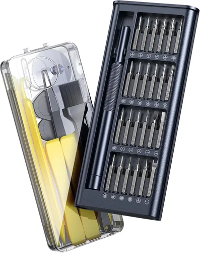 Miniatura 8 de AXTH Juego de destornilladores pequeño 25 en 1 de precisión, kit de herramientas de reparación mini magnético profesional para teléfono