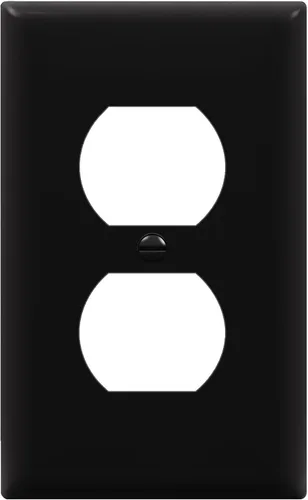 Miniatura 36 de ENERLITES Placa de pared de salida de receptáculo dúplex de tamaño mediano, placas de cubiertas de toma de corriente, tamaño medio de 1 banda, 4.88