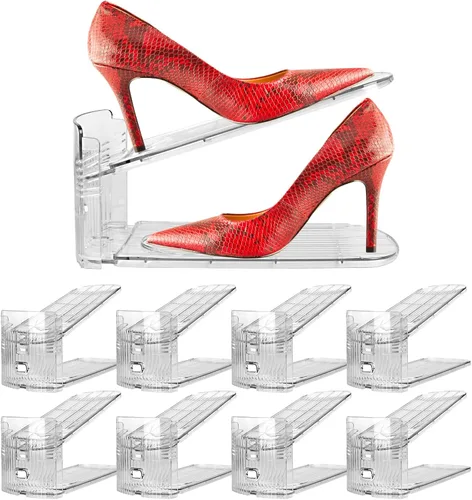 Miniatura 16 de Yes!Fresh Organizador de ranuras para zapatos, apilador de zapatos estilo boutique para un par de zapatos, zapatero separable para organización