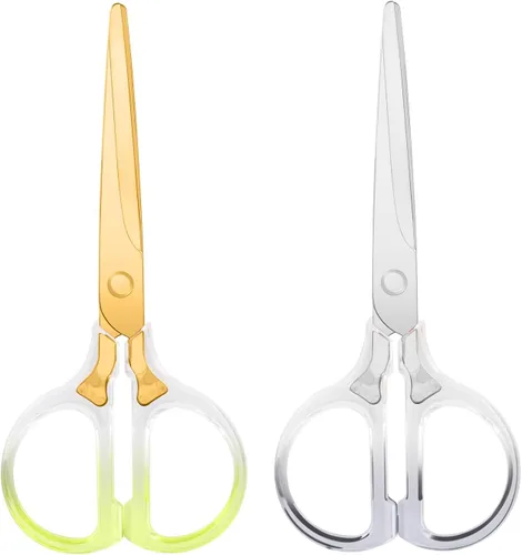 Miniatura 10 de Honagu Tijeras, tijeras de acero inoxidable acrílico transparente, tijeras profesionales de oficina para el hogar, escuela, oficina, manualidades