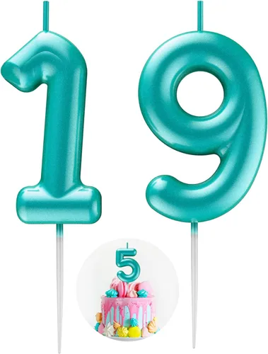 Miniatura 178 de Velas número 2 arcoíris con número 3D de feliz cumpleaños para decoración de fiesta de pastel de cumpleaños, suministros de celebración