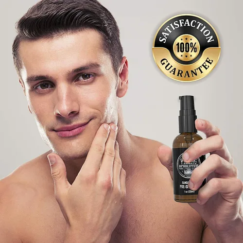 Miniatura 2 de Viking Revolution Aceite de sándalo para antes del afeitado para hombres, afeitado suave, sin irritación, 1 onza líquida, todo