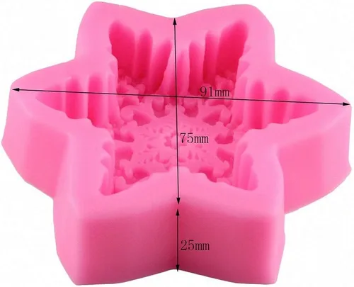 Miniatura 2 de MoldFun Molde de silicona en forma de copo de nieve de Navidad para chocolate y caramelo cera derretir jabón Oreo vela resina jabón goma pasta