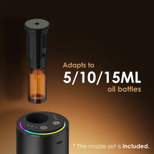 Miniatura 6 de Difusor de aceite esencial sin agua, difusor de aromaterapia portátil, 3 temporizadores de cuenta regresiva y 3 niveles de niebla para el hogar