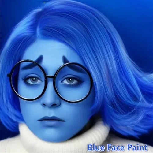 Miniatura 4 de Go Ho Barra de Pintura Facial Azul Mezclable en Crema (29.99 g), Pintura Corporal y Facial Azul Real de Cobertura Total para Adultos, Niños, Palo