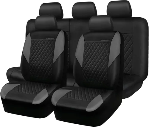 Miniatura 10 de CAR PASS Fundas de Asiento de Cuero Púrpura, Funda de Asiento de Coche Bonita con Esponja Compuesta de 5mm en el Interior, Compatible con Bolsa