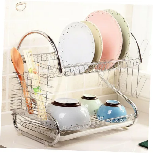 Miniatura 6 de UPKOCH Escurridor de platos para fregadero, estante seco para platos, soporte para palillos, soporte para utensilios sobre el fregadero, escurridor