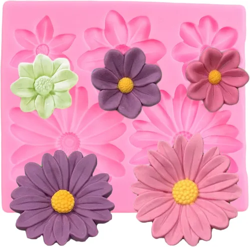 Miniatura 11 de Molde de silicona con diseño de flores de margarita, crisantemo, para decoración de pasteles, chocolate, cupcakes, caramelo, azúcar, manualidades