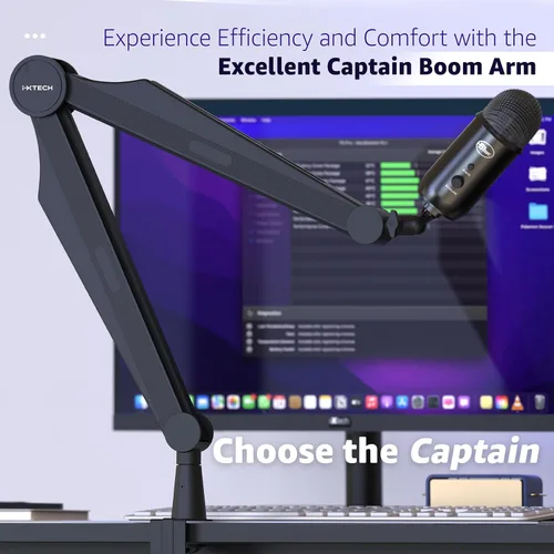Miniatura 5 de IXTECH Brazo de micrófono con brazo para micrófono Blue Yeti Shure Sm7b Hyperx QuadCast Rode At2020 y soporte de micrófono Fifine