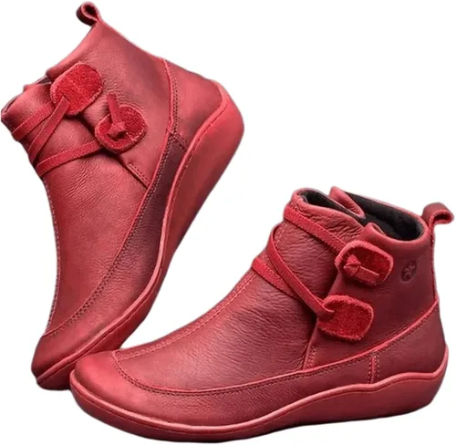 Miniatura 15 de Ladmiple Botas de tobillo para mujer, sin tacón, casual, con cremallera lateral, botas cortas vaqueras occidentales, zapatos para caminar V-Caqui
