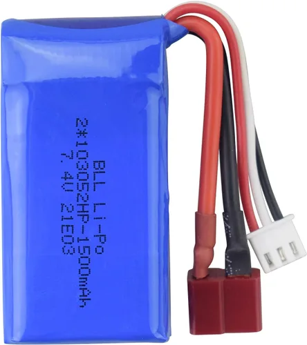 Miniatura 5 de sea jump Accesorios 2PCS 7.4V 1500mah batería de litio con cargador 2in1 para WLTOYS A959-B A969-B A979-B K929-B 144001 RC carga remota batería