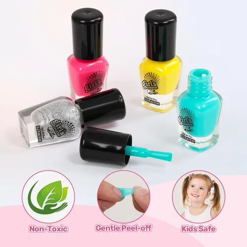 Miniatura 7 de Kit de spa de pies y arte de uñas para niños de 4 a 12 años, juego de spa de pies todo en 1 con luces coloridas y juego de manicura, divertido kit