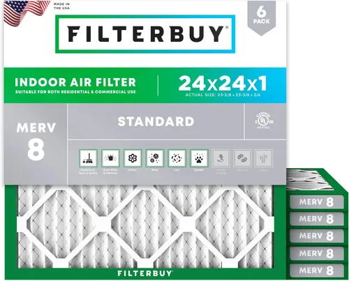 Miniatura 82 de Filterbuy Filtro de aire MERV 8 de 8 x 14 x 1 pulgadas para defensa contra el polvo y las alergias (paquete de 6), electrostático plisado HVAC