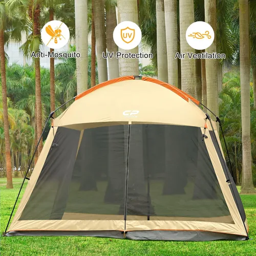 Miniatura 3 de Campros CP - Tienda de campaña con panel lateral contra viento y sol, carpa con paredes de red, estructura tipo gazebo para patio y actividades al