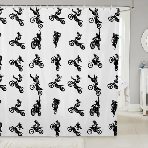 Miniatura 11 de Manfei Cortinas de ducha para niños con diseño de perros de dibujos animados, bonitas cortinas de baño para niñas y niños pequeños, cortinas