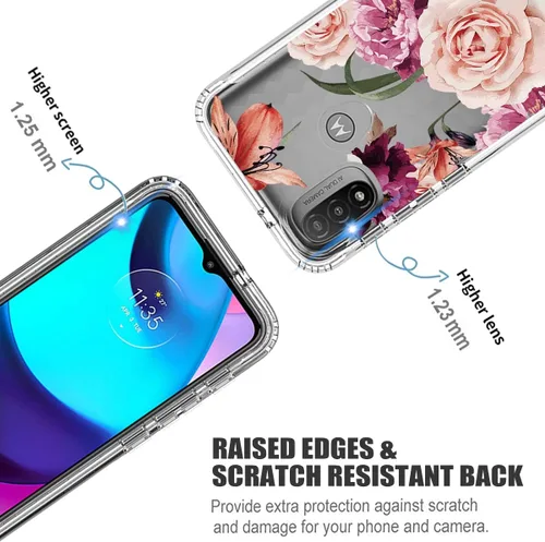Miniatura 2 de Funda para Moto E20/Moto E30/Moto E40, XT2155 XT2158 con protector de pantalla de vidrio templado, funda protectora de cuerpo completo