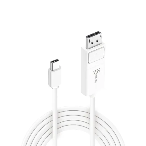 j5create Cable USB-C a DisplayPort - 4K a 144Hz, 3.9 pies, cable tipo C a DP, compatible con iPhone 15 Pro/Max, MacBook Pro/Air, iPad Pro, XPS,