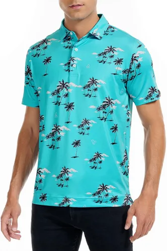 Miniatura 63 de DEOLAX Camisa de golf para hombre, con estampado de moda, atlética, de manga corta, clásica, casual, ajuste seco, suave, para hombres