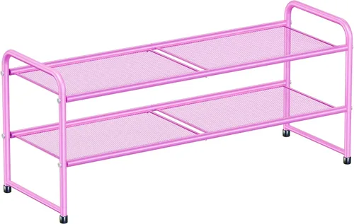 Miniatura 9 de SUFAUY Zapatero de malla de 3 niveles, estante de zapatos de metal para armario de 33 pulgadas de ancho, resistente, negro