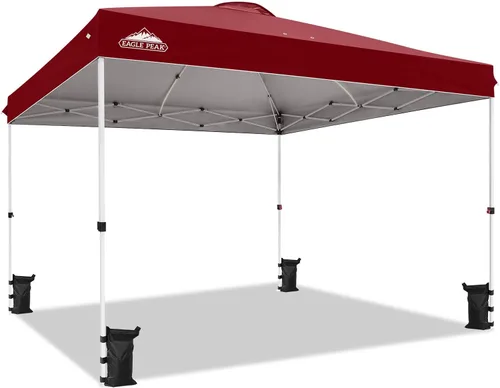 Miniatura 155 de EAGLE PEAK Tienda de campaña desplegable con bolsa de transporte con ruedas, 8 estacas, 4 cuerdas, 4 bolsas de peso, toldo de tienda de campaña