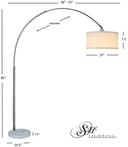 Miniatura 3 de Milton Greens lámpara de arco de piso Sophia Beige