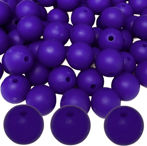Miniatura 9 de Abalorios de silicona, 120 piezas de 6 mm abalorios redondos de silicona para hacer llaveros, pulseras, collares, aretes, joyas, manualidades DIY